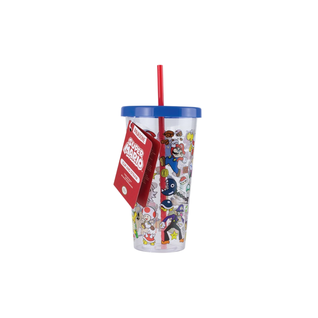 Super Mario - Plastic Cup And Straw